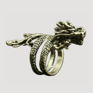 japanese dragon ring on grey background