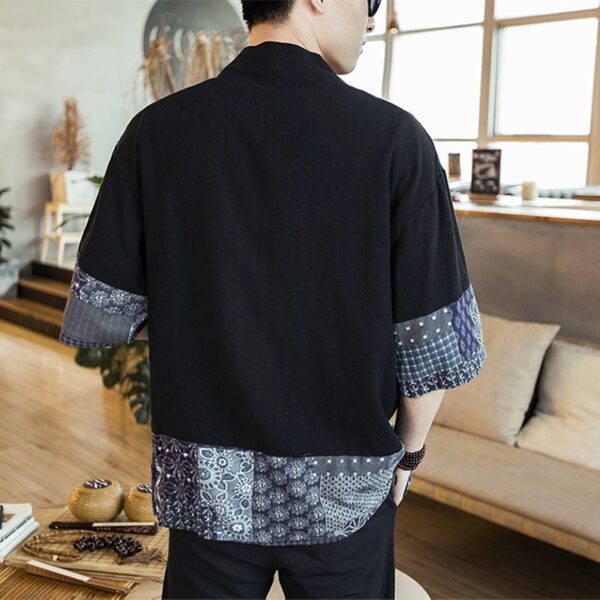 black japanese kimono mens coat